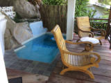 Roseharrycove,Seychelles. Honeymoon suite rock-spa pool and veranda. Le rock-sps pool et la veranda de la Honeymoon suite.
